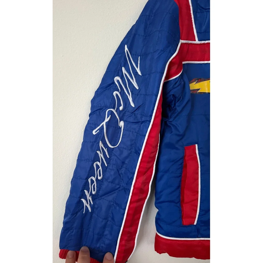 Lightning Mcqueen Disney Fleece Lined Bomber Light Puffer Jacket Zip Size 3 NEW